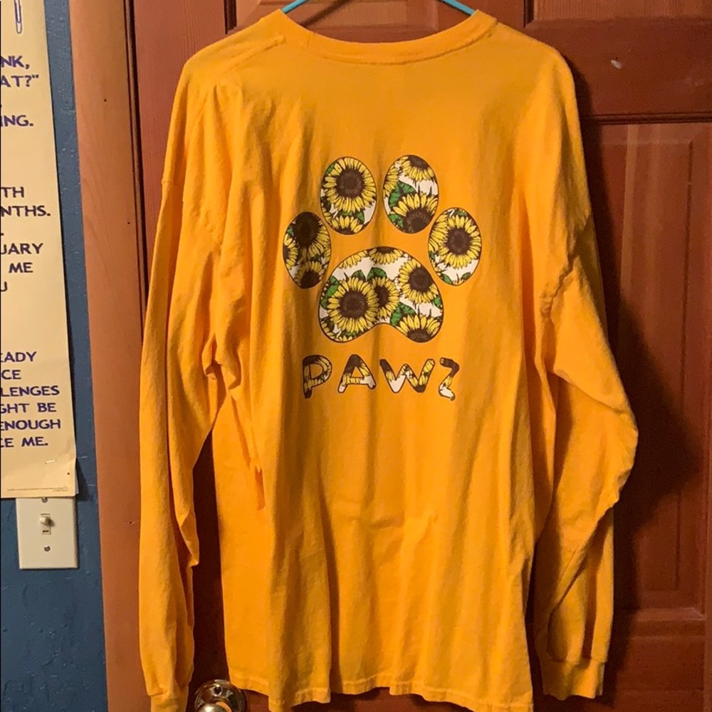 Paws charity yellow sunflower shirt
